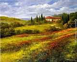 Heinz Scholnhammer Landscape with Poppies I painting